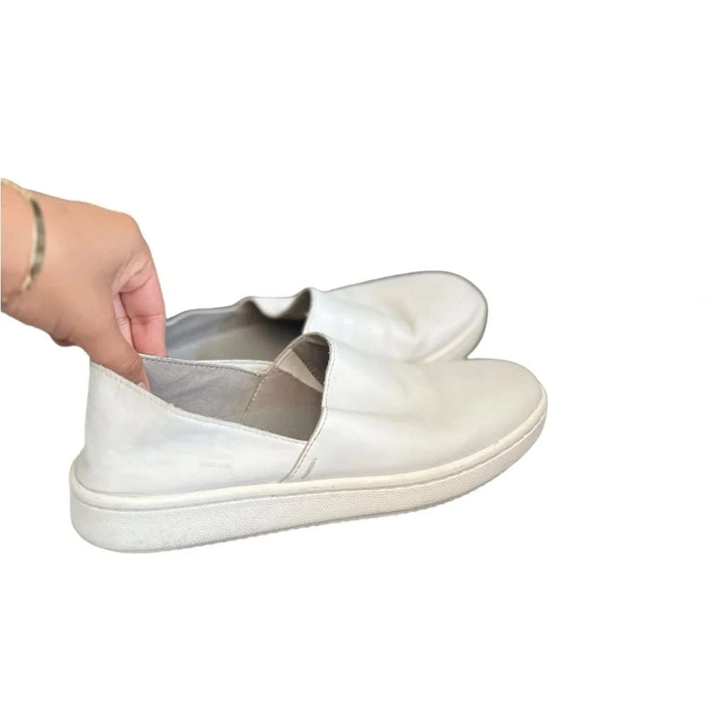 EILEEN FISHER Panda Leather White Sneakers Slip On Shoes
